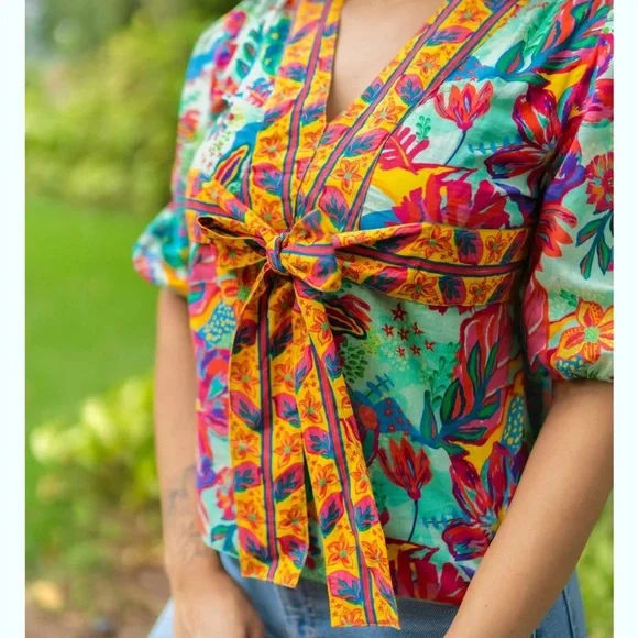 Sohana Tuni Top Puff Sleeve Size Medium - Picture 9 of 9